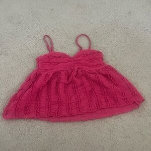 Pink Ruffled crop top